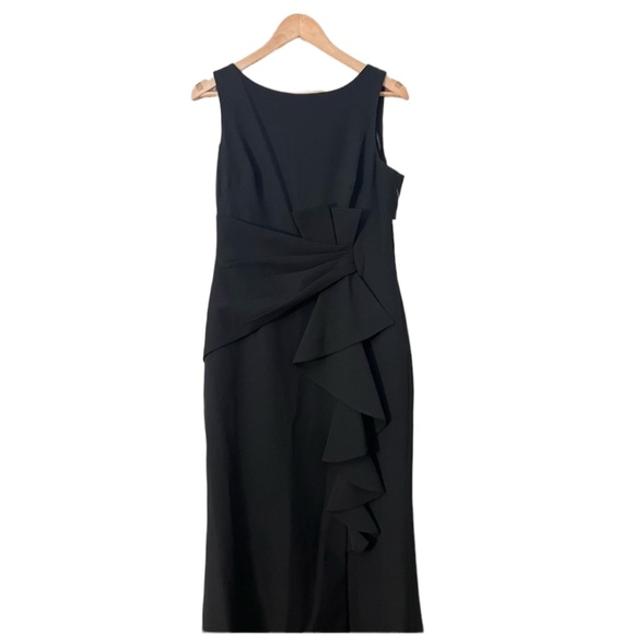 Eliza J Sleeveless Cascading-Ruffle Gown Black size 6 NEW - Picture 5 of 11
